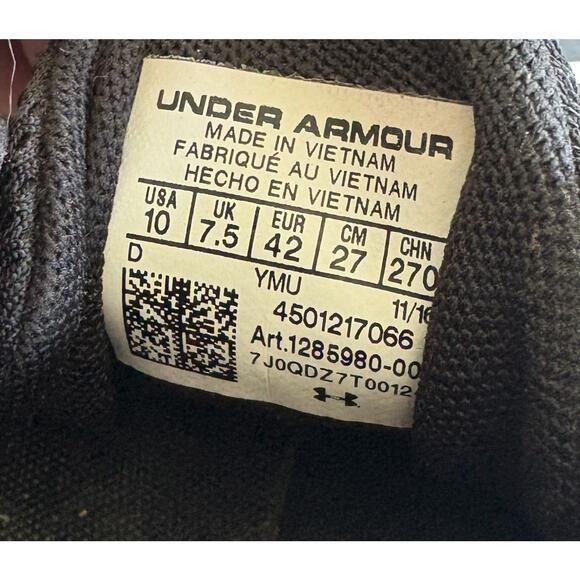 Men's Under Armour UA Dash 2 Black White Mesh Athletic Shoes 1285980-001 Size 10 - Picture 2 of 7